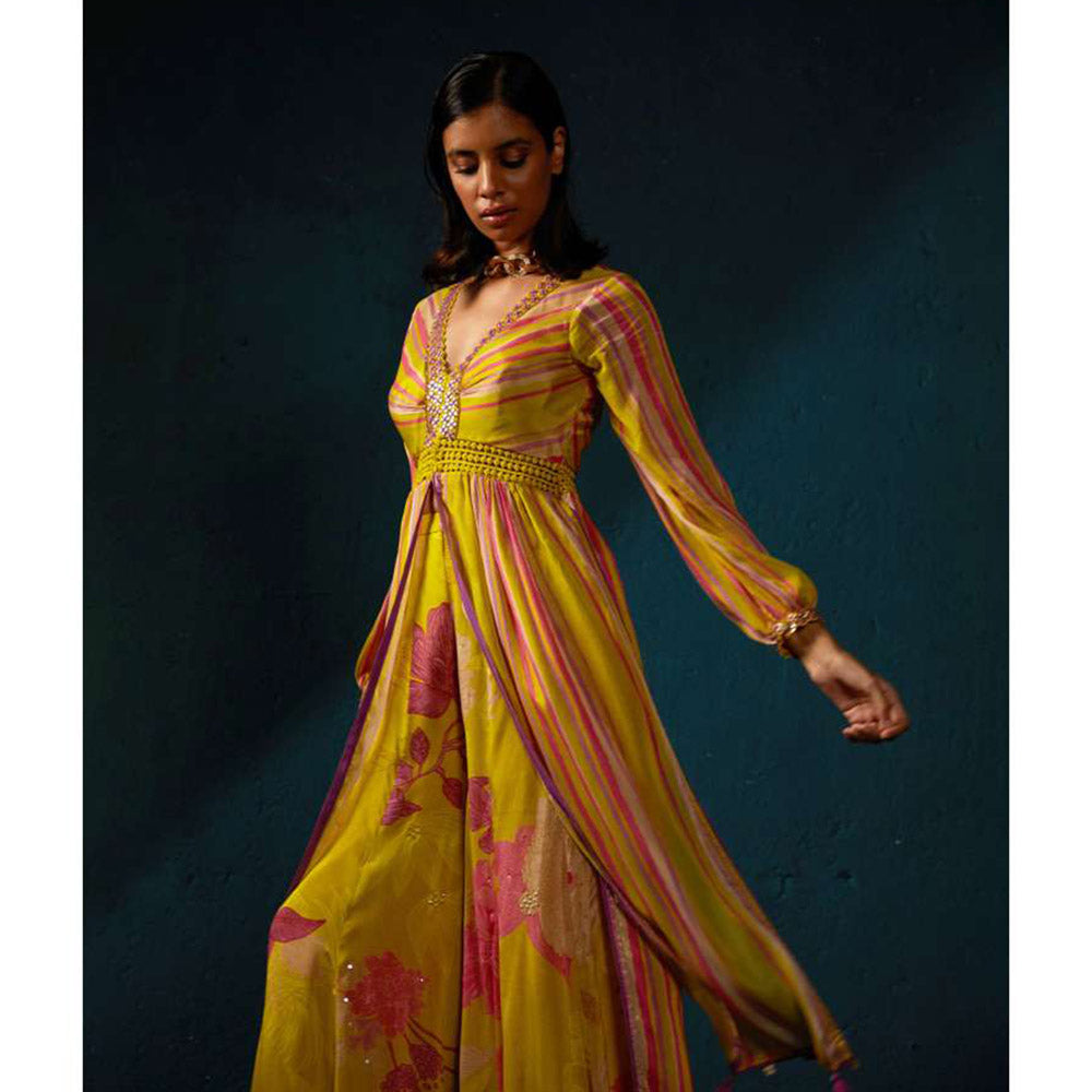 Basil Leaf Yellow Kurta with Palazzo (Set of 2)
