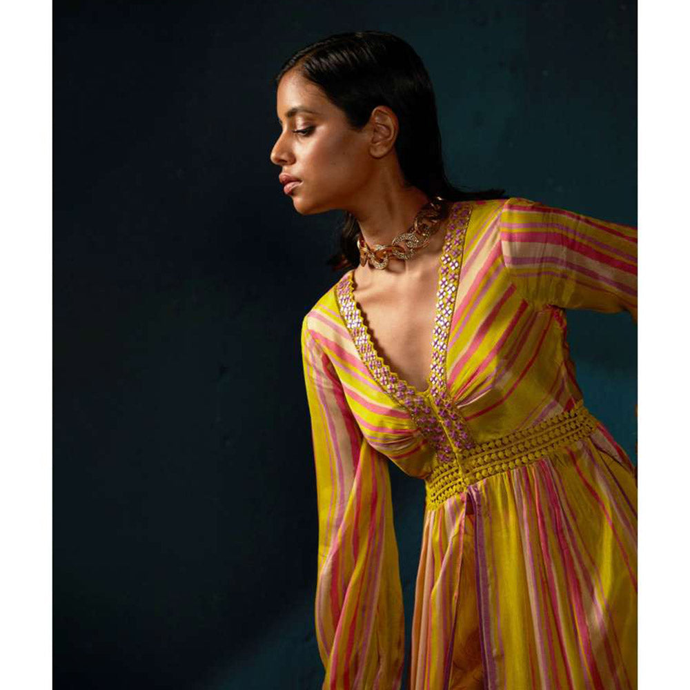 Basil Leaf Yellow Kurta with Palazzo (Set of 2)