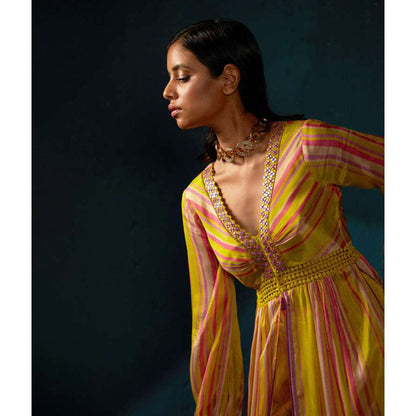 Basil Leaf Yellow Kurta with Palazzo (Set of 2)