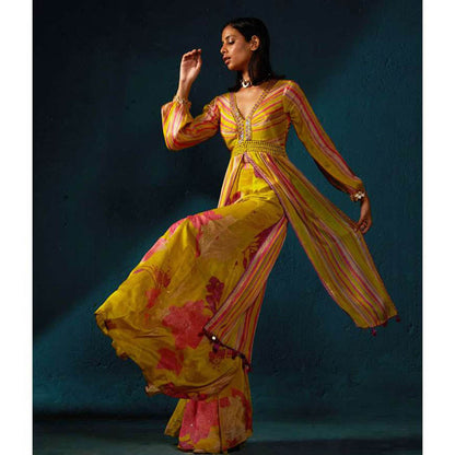 Basil Leaf Yellow Kurta with Palazzo (Set of 2)