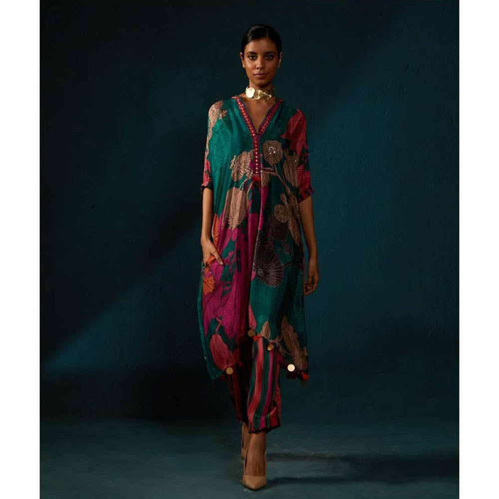 Basil Leaf Bottle Multi-Color Kurta with Pant (Set of 2)