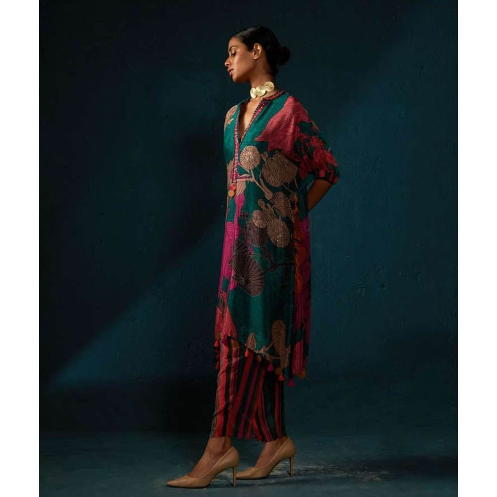 Basil Leaf Bottle Multi-Color Kurta with Pant (Set of 2)