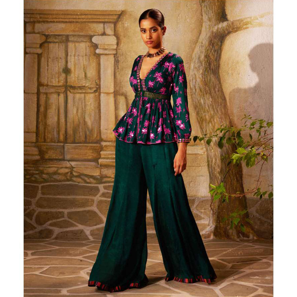 Basil Leaf Green Palazzo with Kurti (Set of 2)