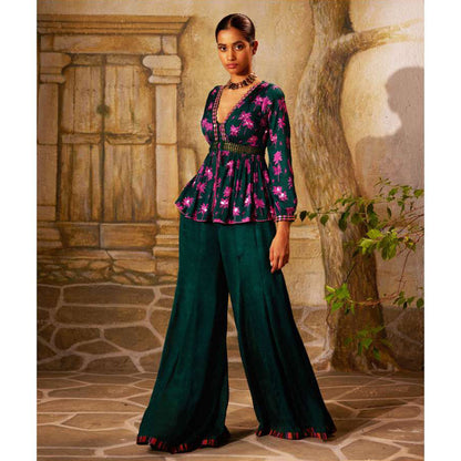 Basil Leaf Green Palazzo with Kurti (Set of 2)