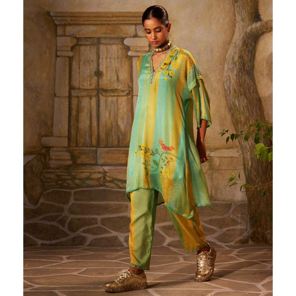 Basil Leaf Multi-Color Kurta with Pant and Inner (Set of 3)