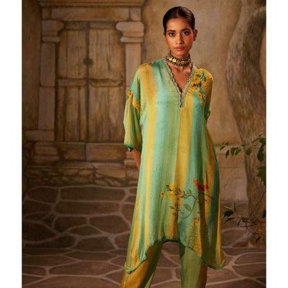 Basil Leaf Multi-Color Kurta with Pant and Inner (Set of 3)