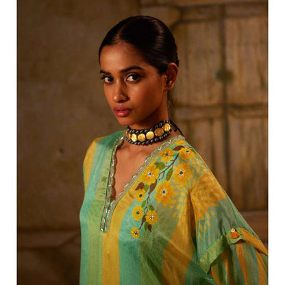 Basil Leaf Multi-Color Kurta with Pant and Inner (Set of 3)