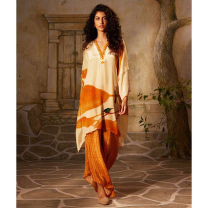 Basil Leaf Orange Kurta with Palazzo (Set of 2)