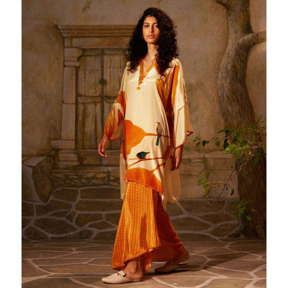 Basil Leaf Orange Kurta with Palazzo (Set of 2)