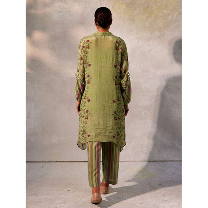 Basil Leaf Pista Green Kurta with Pant and Dupatta (Set of 3)
