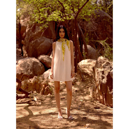 Basanti Kapde aur Koffee Ivory Solid/Plain Ivory Drift Organza Dress