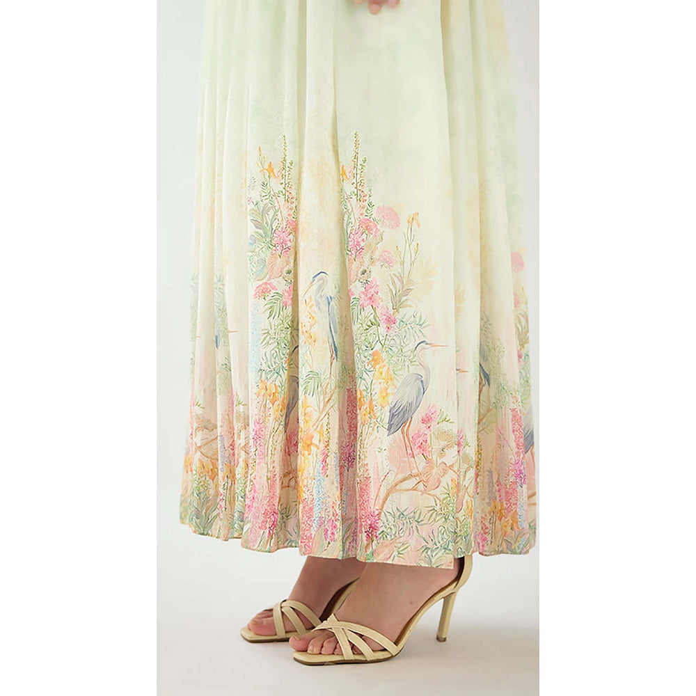 Basanti Kapde aur Koffee Ivory Aurora Summer Silk Maxi Dress