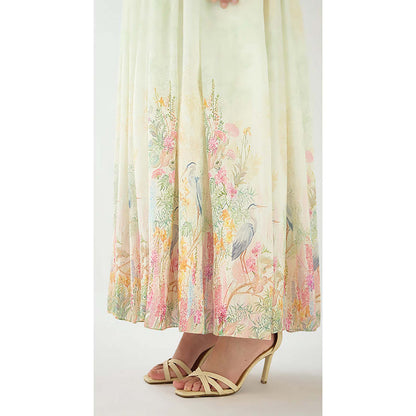 Basanti Kapde aur Koffee Ivory Aurora Summer Silk Maxi Dress