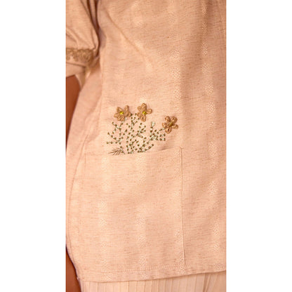 Basanti Kapde aur Koffee Ivory Cotton Jacquard Shirt