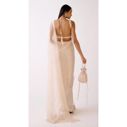 Basanti Kapde aur Koffee The Stardust Pre-Draped Saree with Stitched Blouse