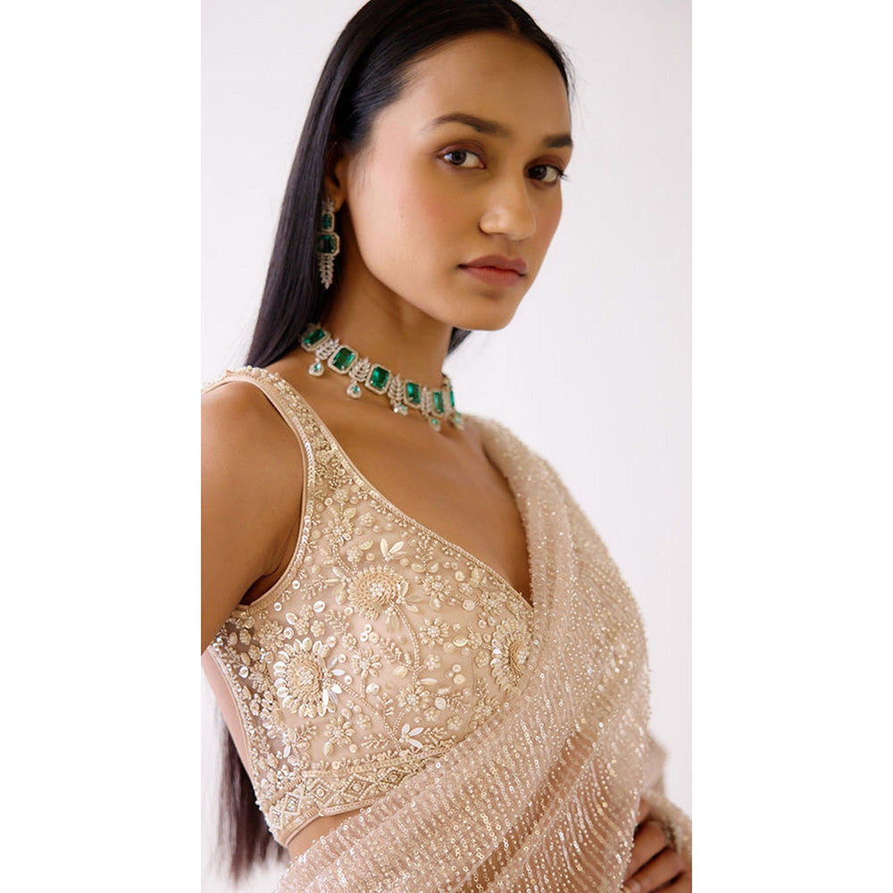 Basanti Kapde aur Koffee The Stardust Pre-Draped Saree with Stitched Blouse
