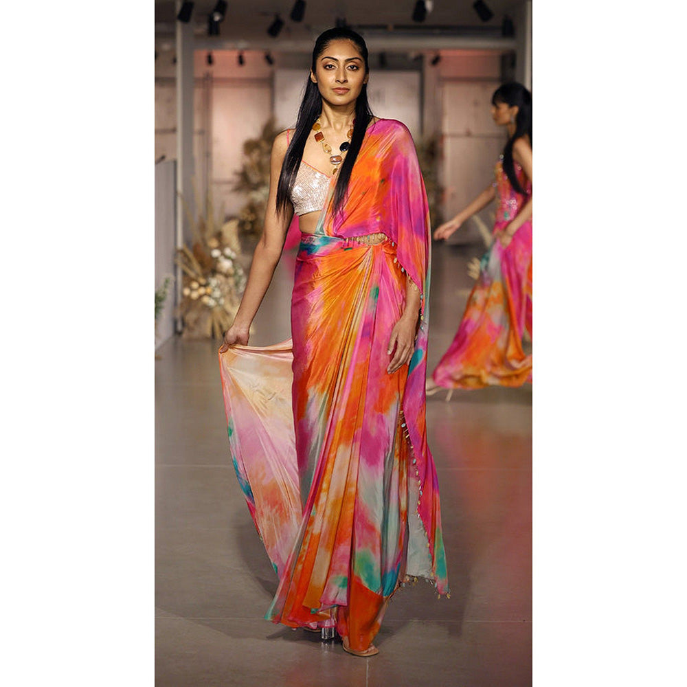 Basanti Kapde aur Koffee The Sunlit Horizon Pre-Draped Saree with Stitched Blouse