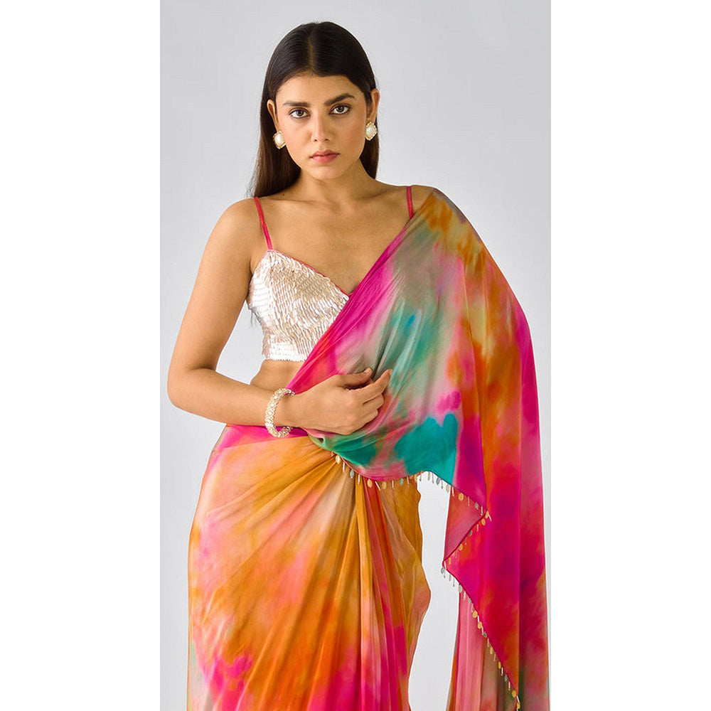 Basanti Kapde aur Koffee The Sunlit Horizon Pre-Draped Saree with Stitched Blouse