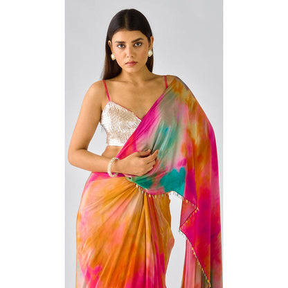 Basanti Kapde aur Koffee The Sunlit Horizon Pre-Draped Saree with Stitched Blouse