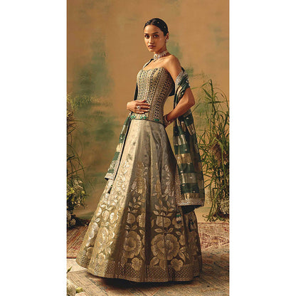 Basanti Kapde aur Koffee The Sage Bloom Lehenga with Corset Blouse and Dupatta