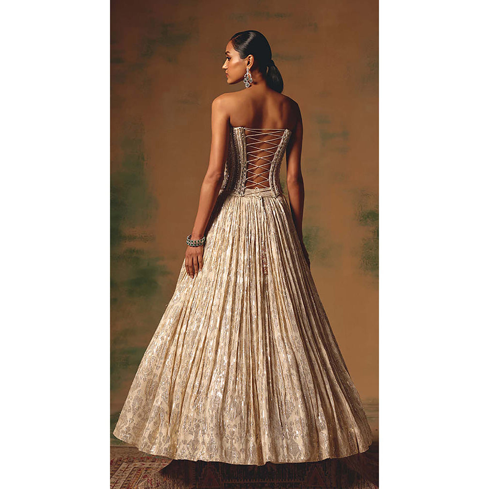 Basanti Kapde aur Koffee The Morning Dew Lehenga with Corset Blouse and Dupatta