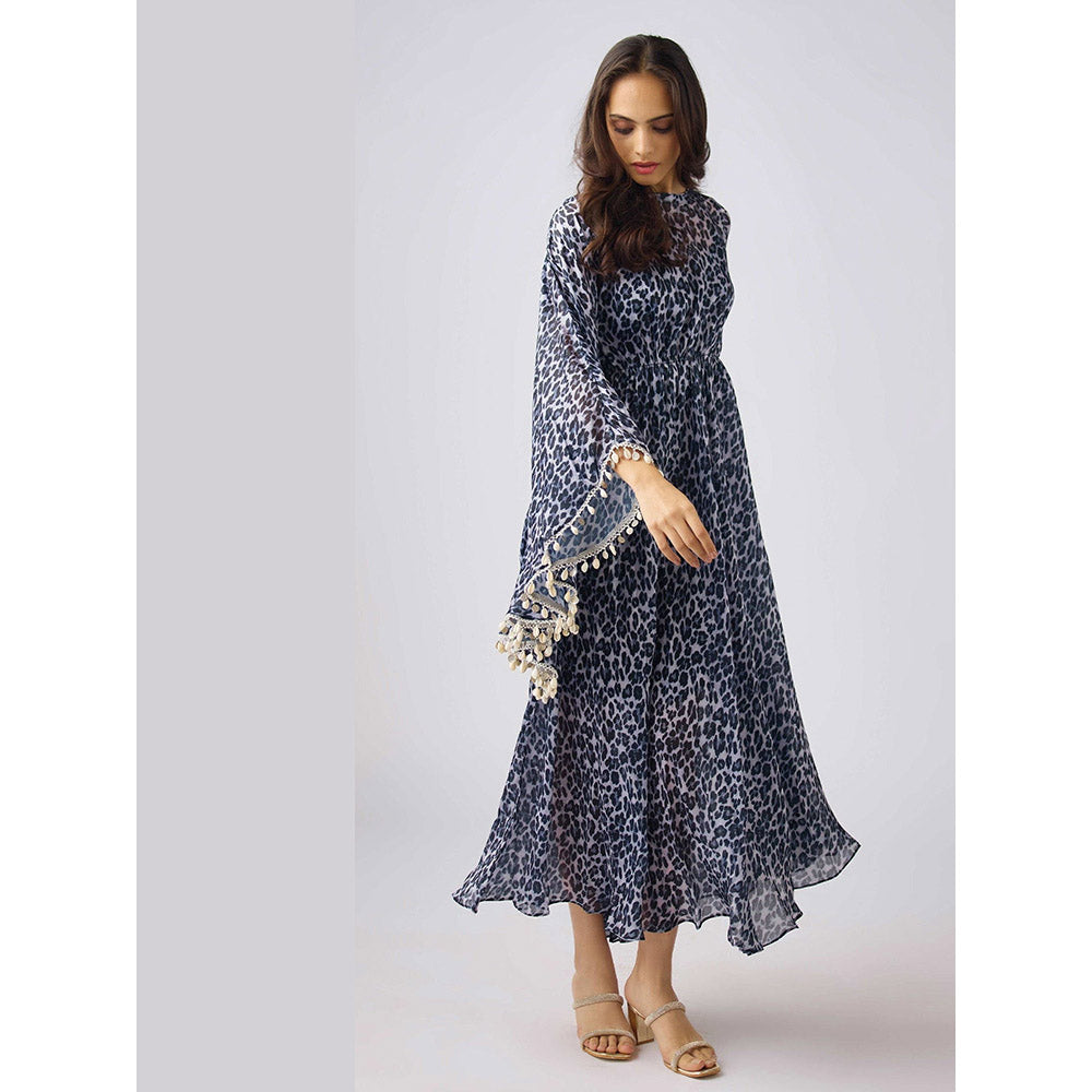 Basanti Kapde aur Koffee Black Crepe Embroidered Dress