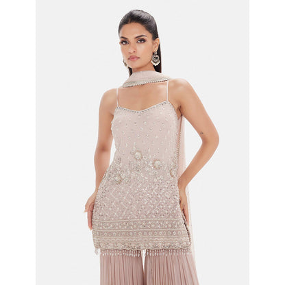 Basanti Kapde aur Koffee The Frosted Tulip Kurta with Sharara and Dupatta
