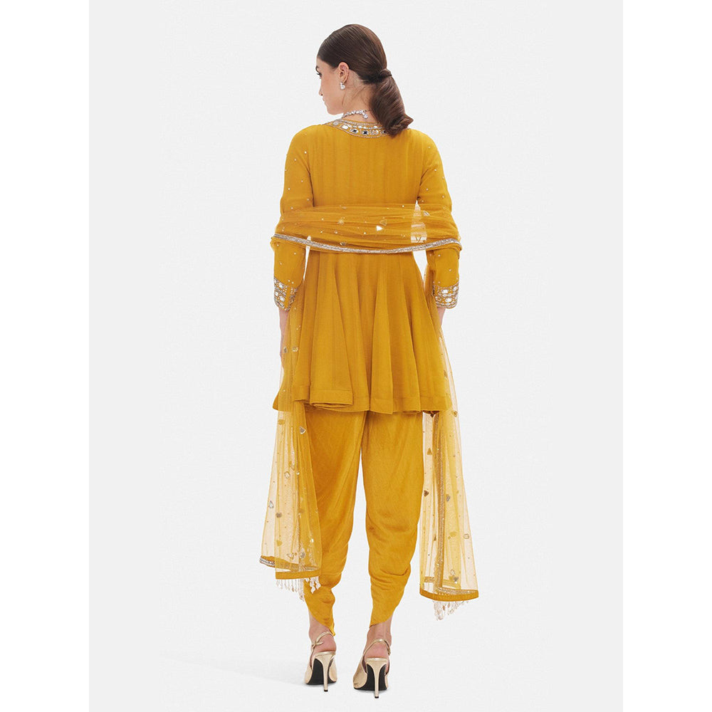 Basanti Kapde aur Koffee The Marigold Honey Kurta with Dhoti and Dupatta