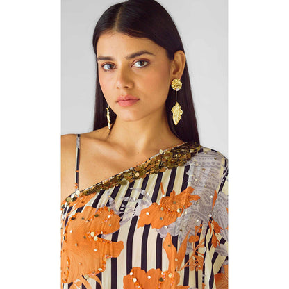 Basanti Kapde aur Koffee The Tangerine Blooms Orange Co-Ord Set