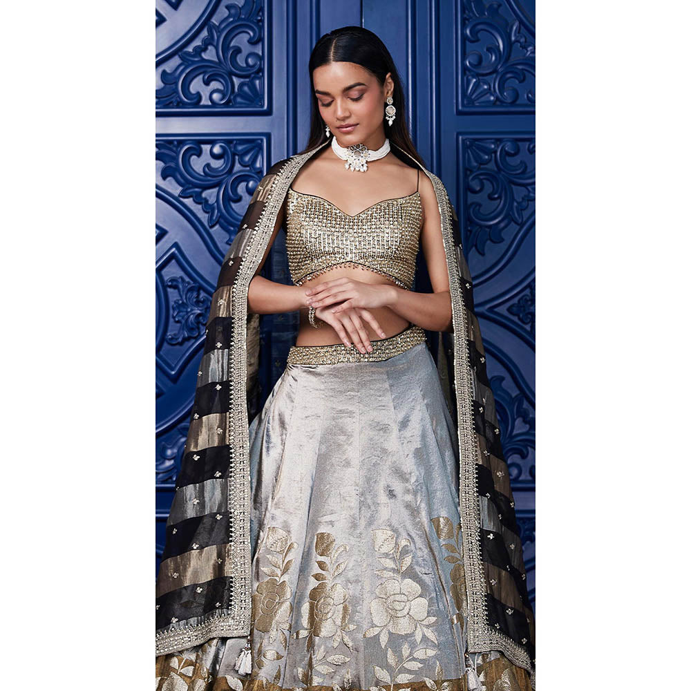 Basanti Kapde aur Koffee Brown Lehenga And Stitched Blouse With Dupatta