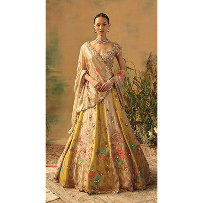 Basanti Kapde aur Koffee The Basanti Amaltas Lehenga And Stitched Blouse With Dupatta