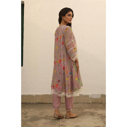 Begum Pret Azra Rose Kurta (Set of 3)