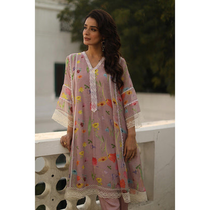 Begum Pret Azra Rose Kurta (Set of 3)