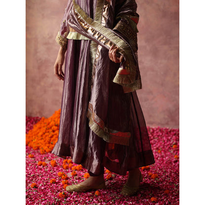 Begum Pret Zaahra Purple Kurta (Set of 4)