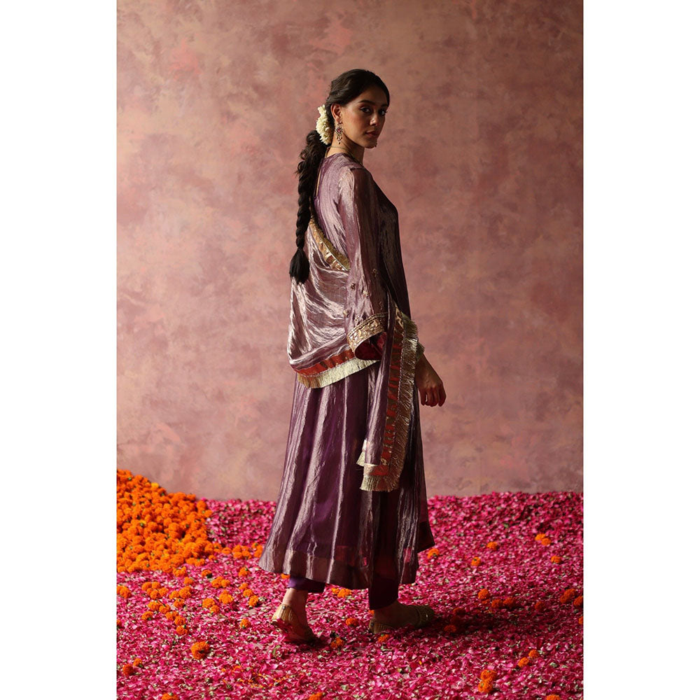 Begum Pret Zaahra Purple Kurta (Set of 4)