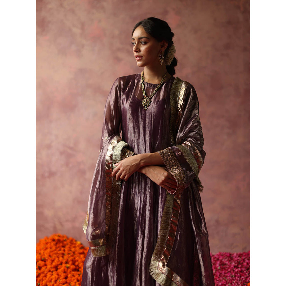 Begum Pret Zaahra Purple Kurta (Set of 4)