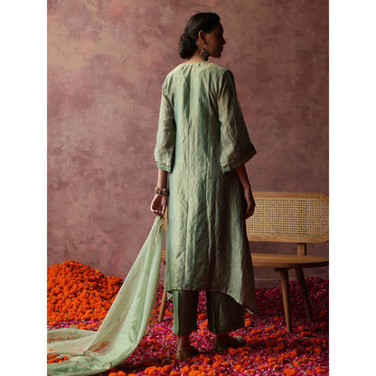 Begum Pret Paakizah Green Kurta (Set of 4)