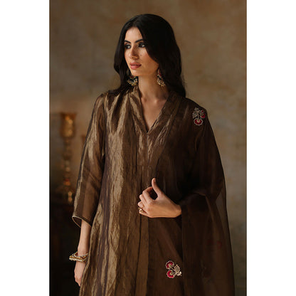 Begum Pret Ayat Gold Kurta with Pant and Dupatta (Set of 3)