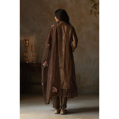 Begum Pret Ayat Gold Kurta with Pant and Dupatta (Set of 3)