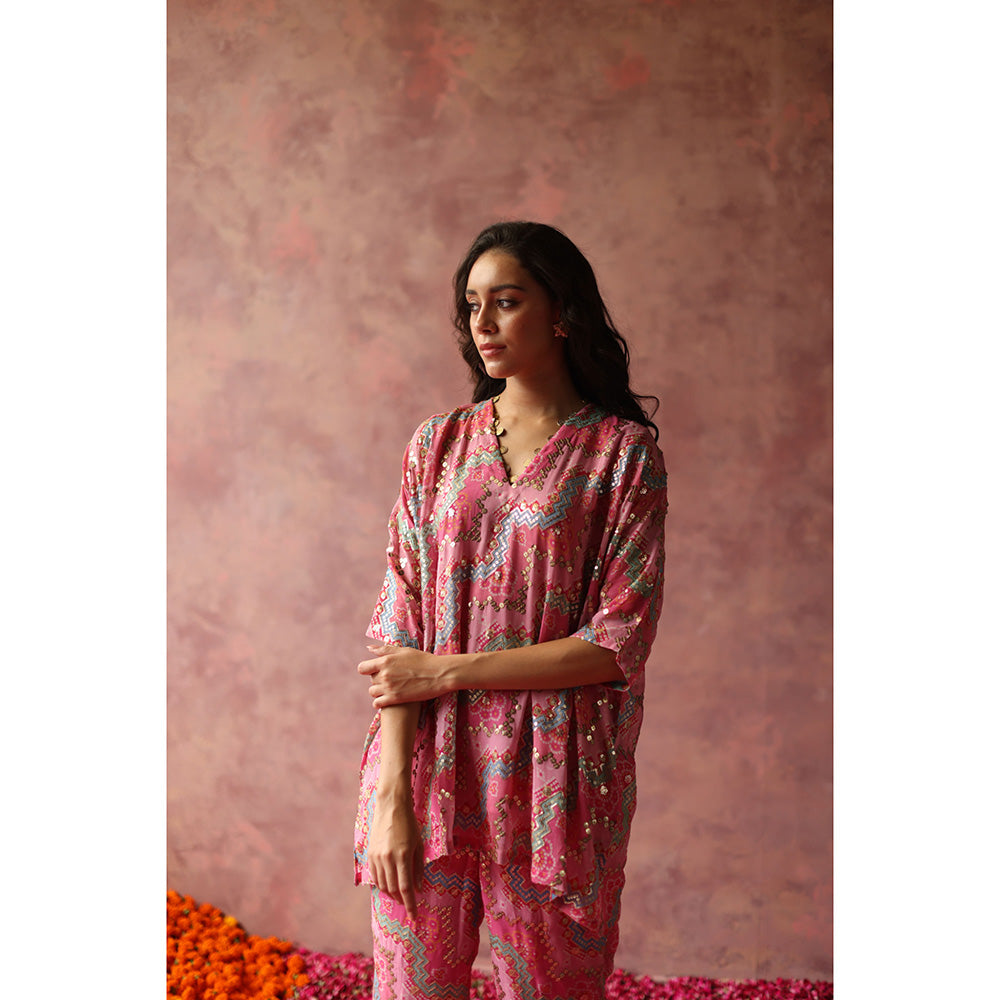 Begum Pret MAIYRA Multi-Color Embellished Kaftan with Pant (Set of 2)