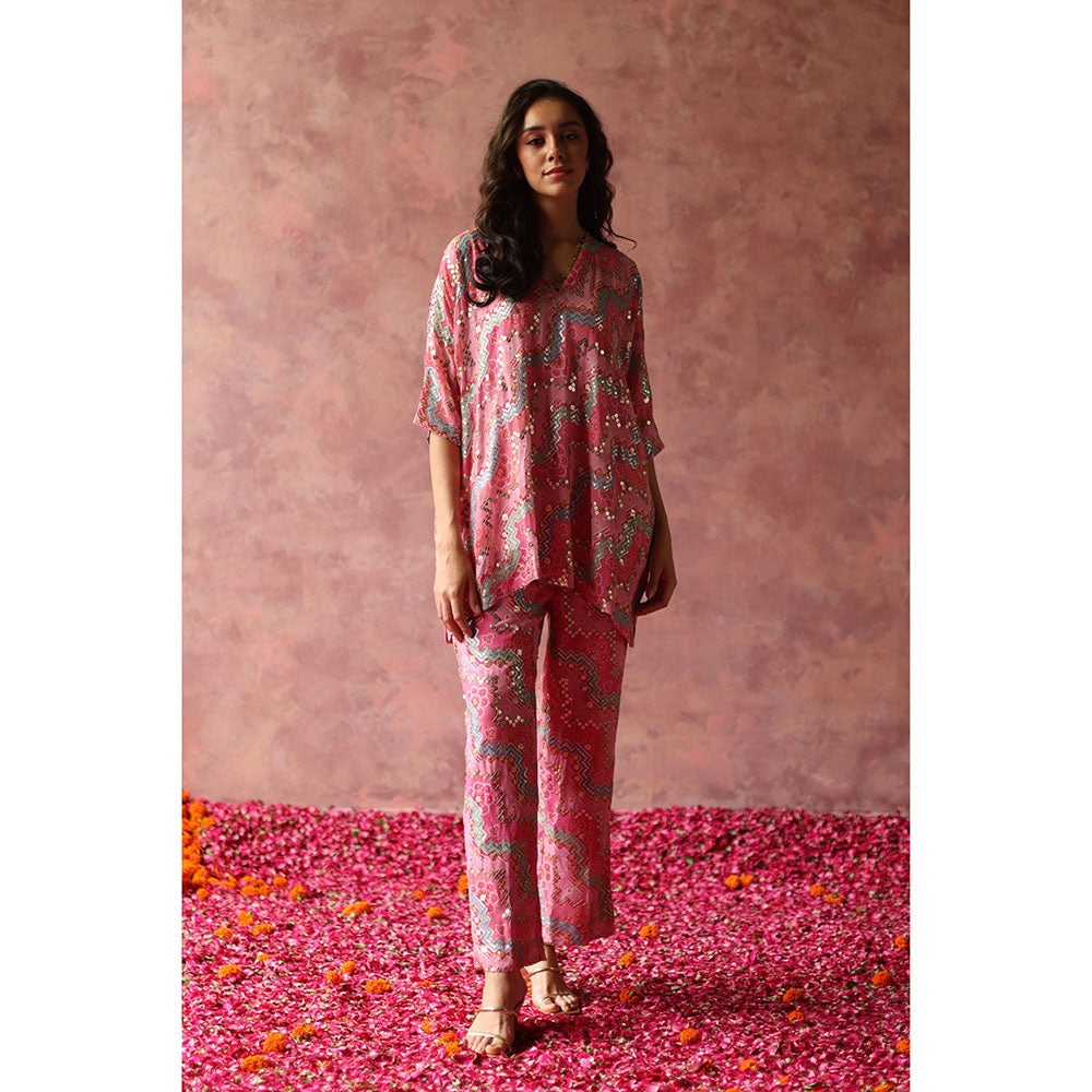 Begum Pret MAIYRA Multi-Color Embellished Kaftan with Pant (Set of 2)