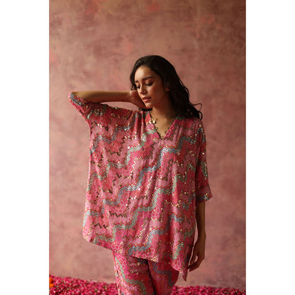 Begum Pret MAIYRA Multi-Color Embellished Kaftan with Pant (Set of 2)