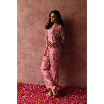 Begum Pret MAIYRA Multi-Color Embellished Kaftan with Pant (Set of 2)