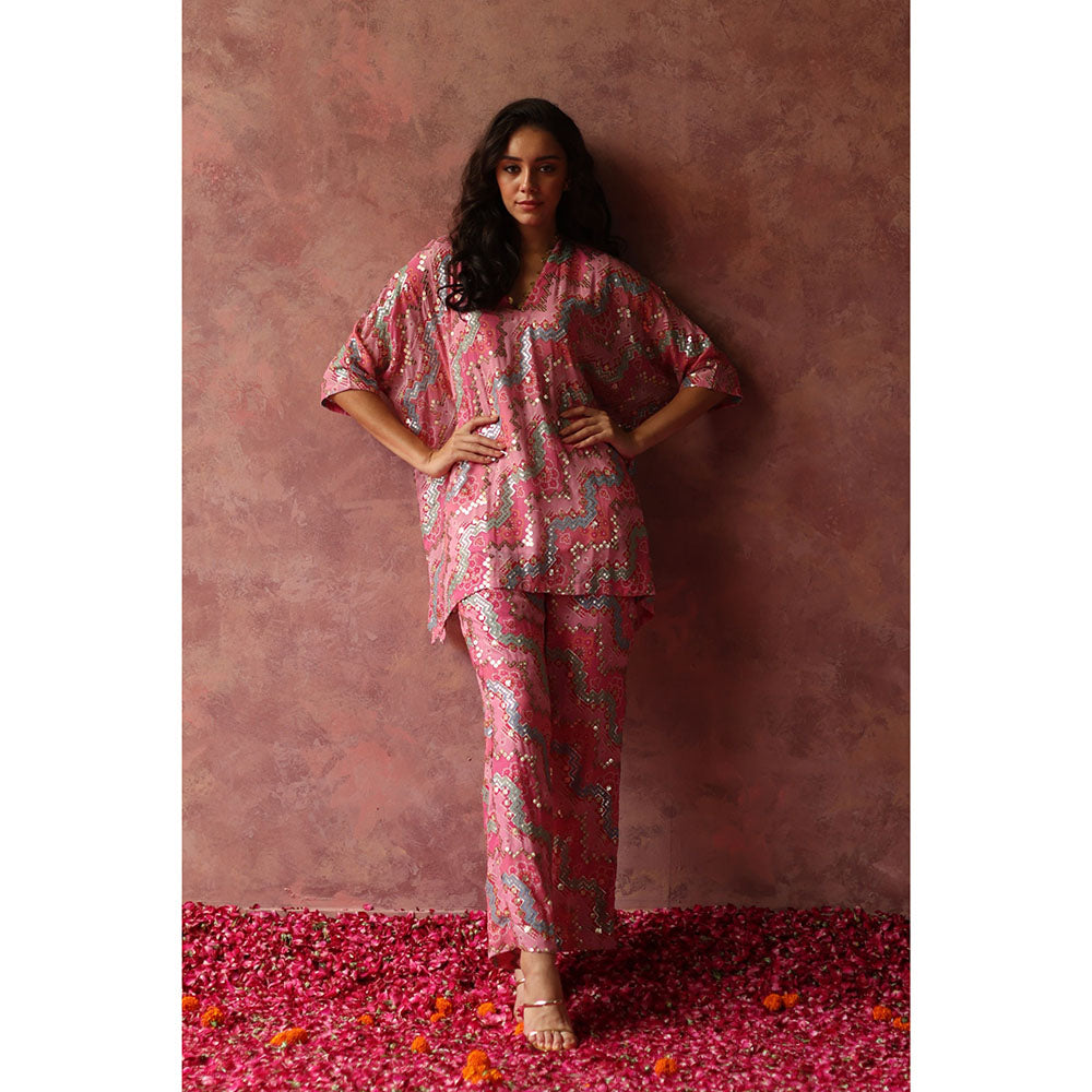 Begum Pret MAIYRA Multi-Color Embellished Kaftan with Pant (Set of 2)
