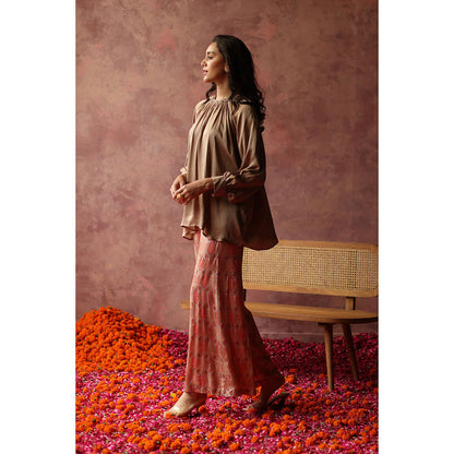 Begum Pret RENE Gold Top with Palazzo (Set of 2)