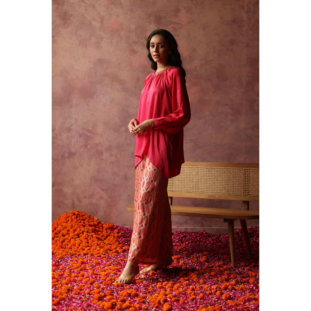 Begum Pret RENE Pink Top with Palazzo (Set of 2)