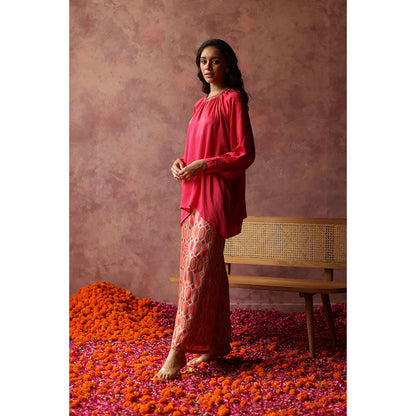 Begum Pret RENE Pink Top with Palazzo (Set of 2)