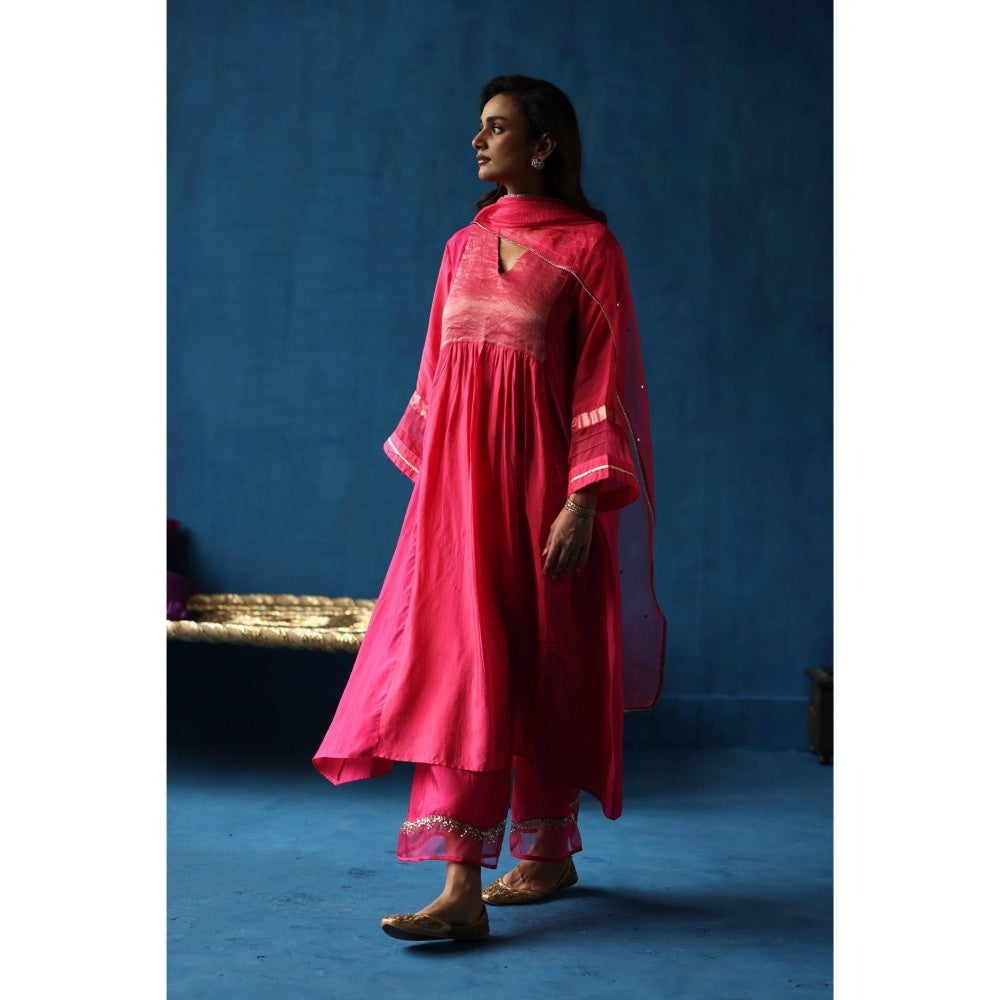 Begum Pret Jamun Pink Kurta & Pant with Dupatta (Set of 3)