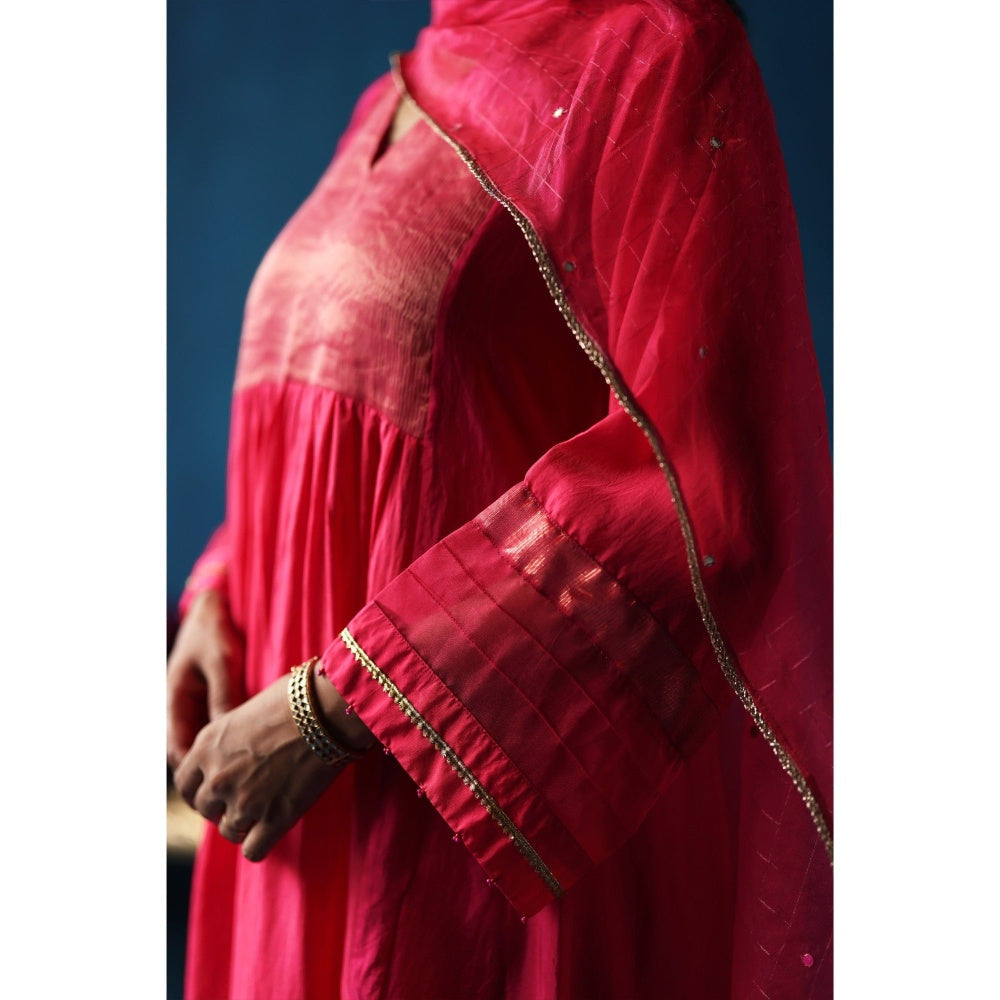 Begum Pret Jamun Pink Kurta & Pant with Dupatta (Set of 3)
