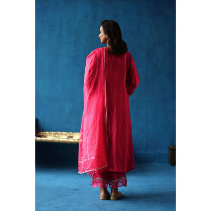 Begum Pret Jamun Pink Kurta & Pant with Dupatta (Set of 3)